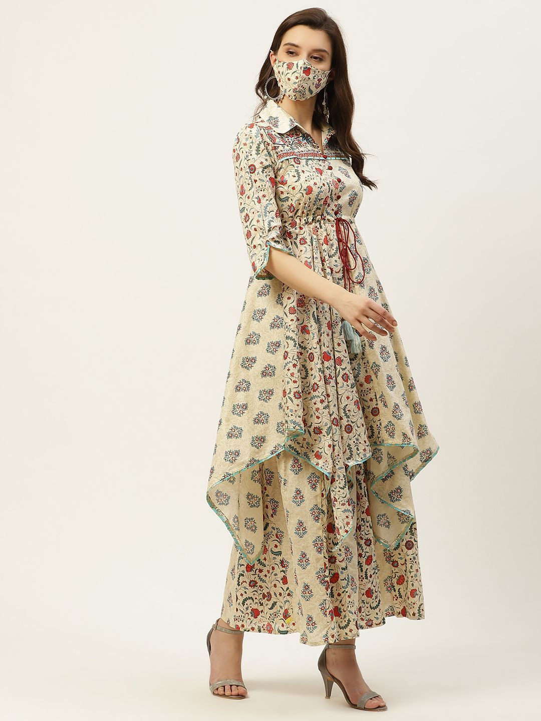 Women's Printed Asymmetric Tunic Palazzo Set