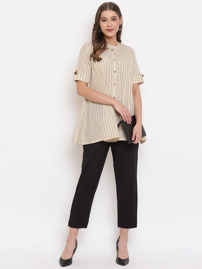 Women's Cream Cotton Top-J
