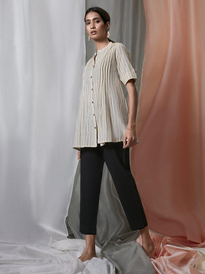 Women's Cream Cotton Top-J