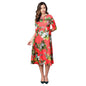 Women's Multi Crepe Printed Half Sleeve Casual Dress