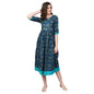 Women Blue Cotton Printed Dress by Myshka (