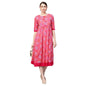 Women Pink Cotton Printed Dress by Myshka (