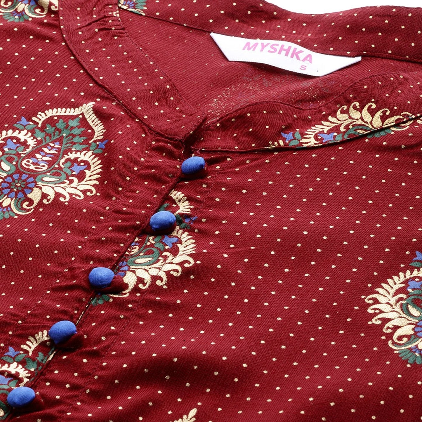 Women's Multi Cotton Printed Half Sleeve Casual Dress