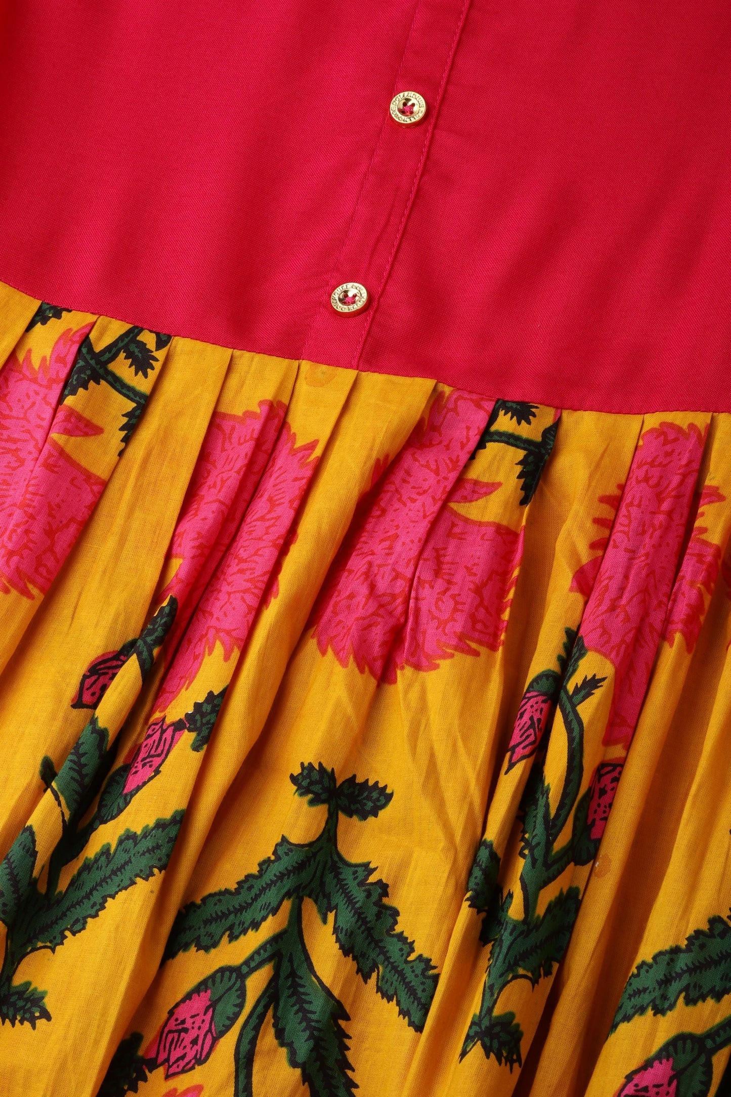 Women's Pink Cotton Printed Half Sleeve Round Neck Kurti