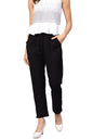 Women Black Cotton Trouser by Myshka (