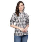 Women's Multi Printed Half Sleeve Round Neck Polyester Casual Top