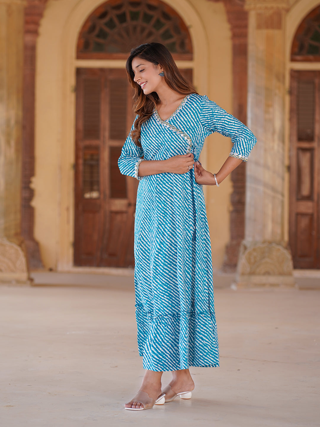 Women's Blue Viscose Rayon Kurta