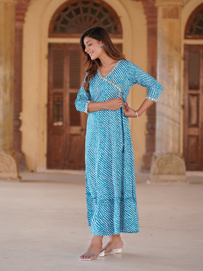 Women's Blue Viscose Rayon Kurta