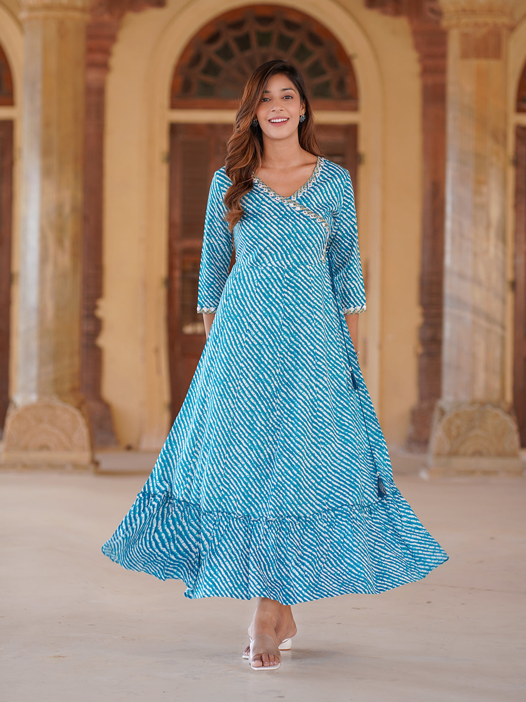 Women's Blue Viscose Rayon Kurta