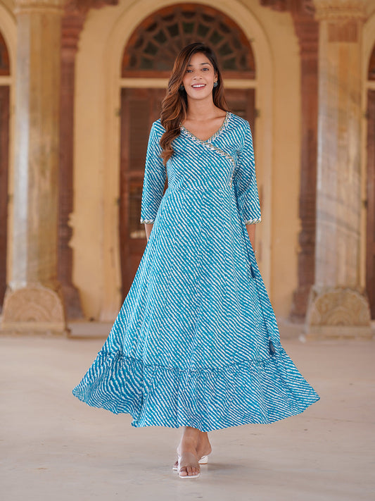 Women's Blue Viscose Rayon Kurta