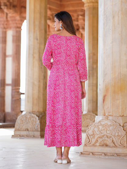 Women's Pink Viscose Rayon Kurta