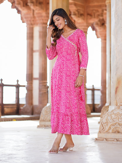Women's Pink Viscose Rayon Kurta
