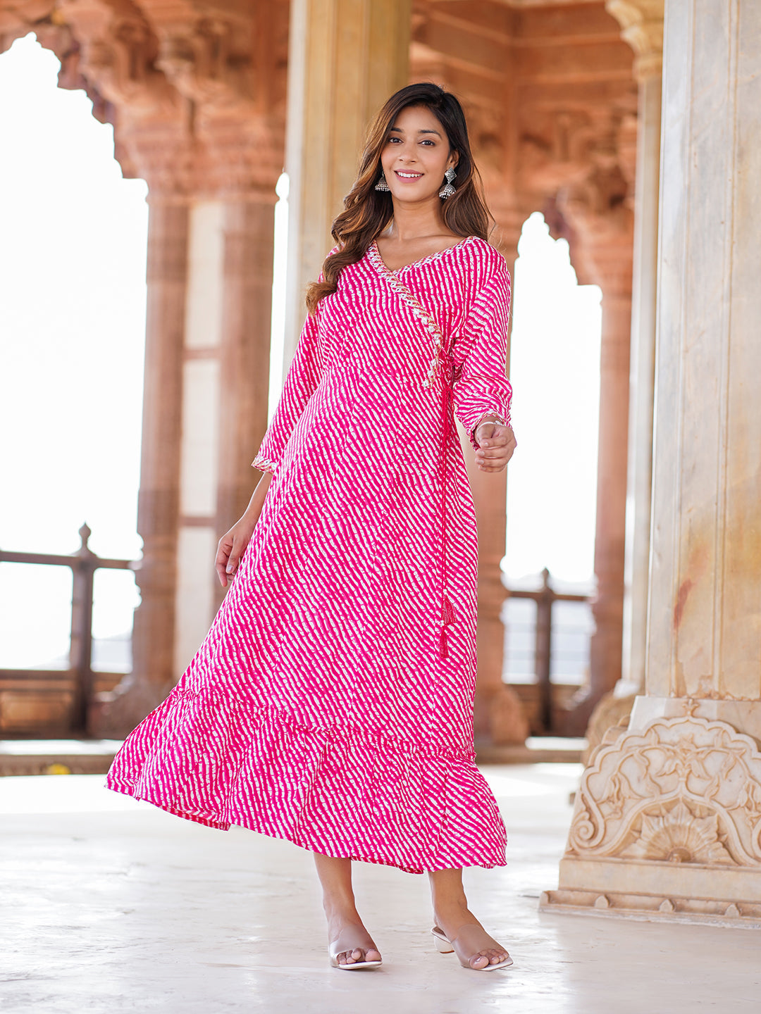 Women's Pink Viscose Rayon Kurta