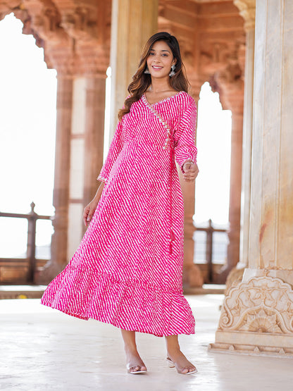 Women's Pink Viscose Rayon Kurta