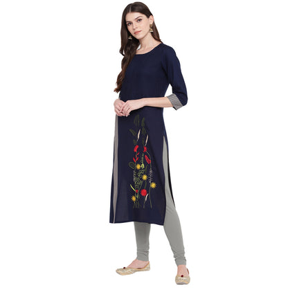 Women's Blue & Grey Kurta By Vbuyz- (