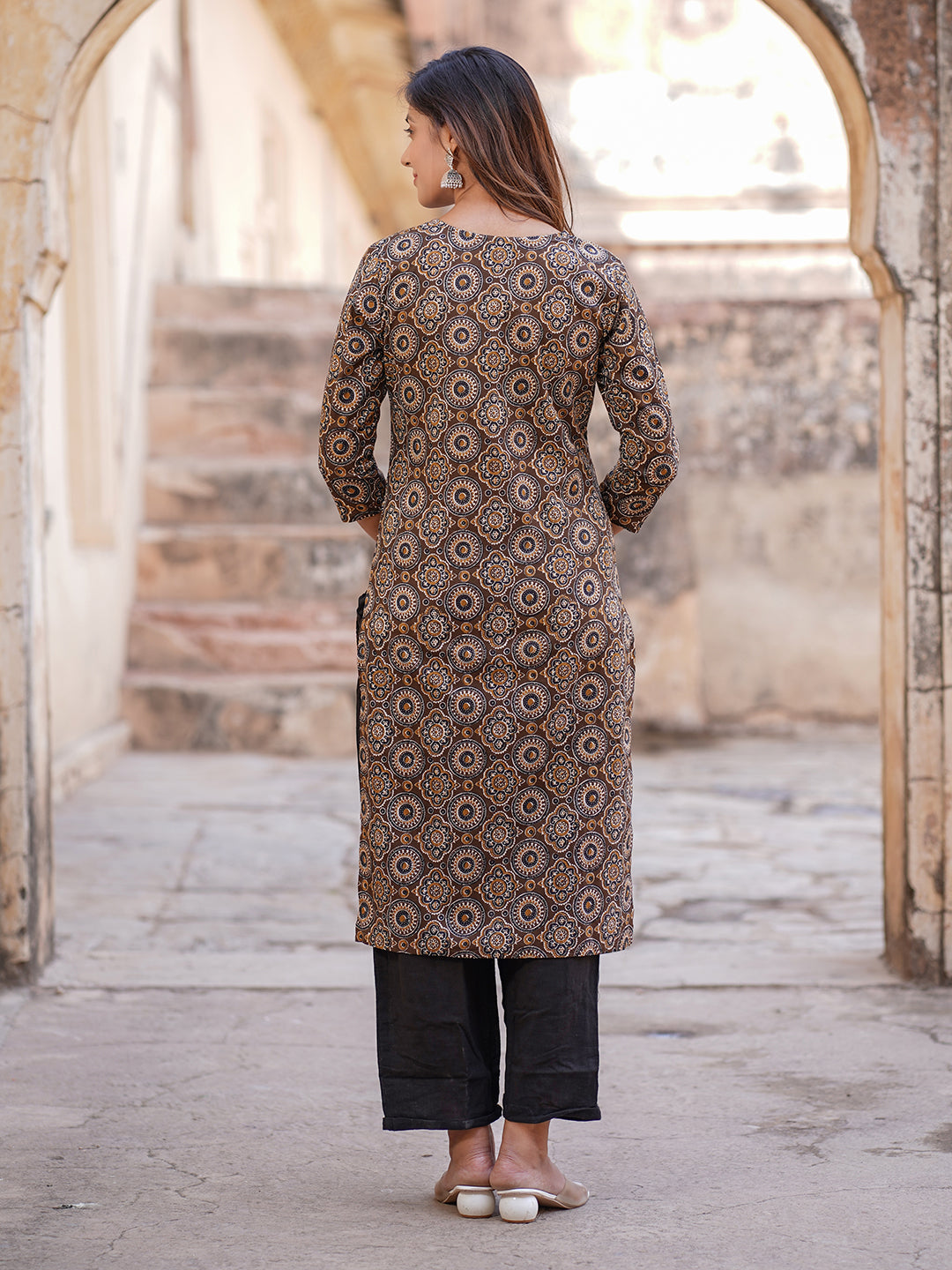 Women's Brown Cotton Kurta