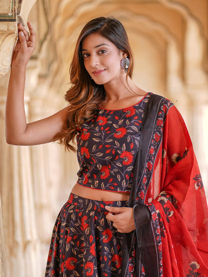 Women's Black Cotton Kurta