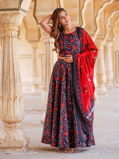 Women's Black Cotton Kurta