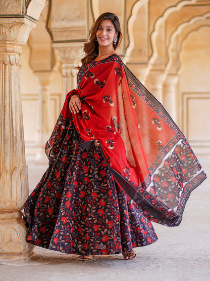 Women's Black Cotton Kurta
