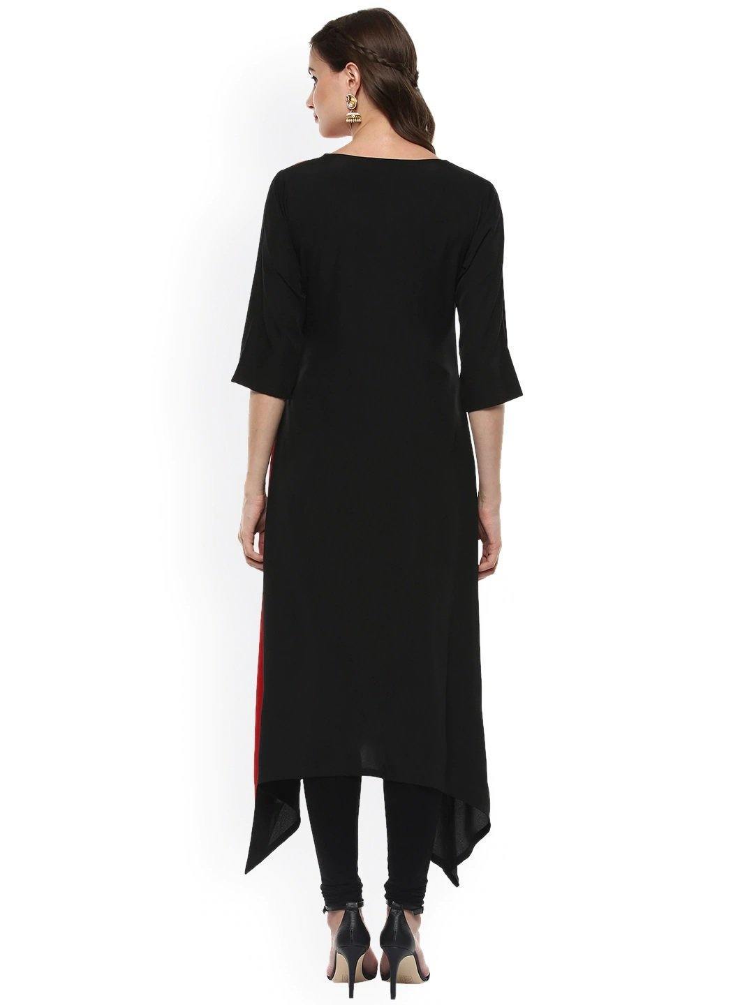 Women's Multicolor Poly Crepe Kur