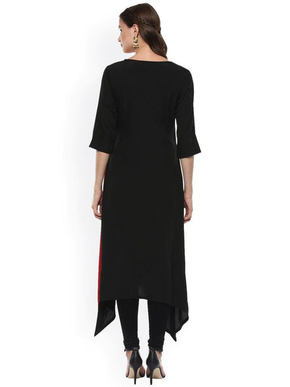 Women's Multicolor Poly Crepe Kur