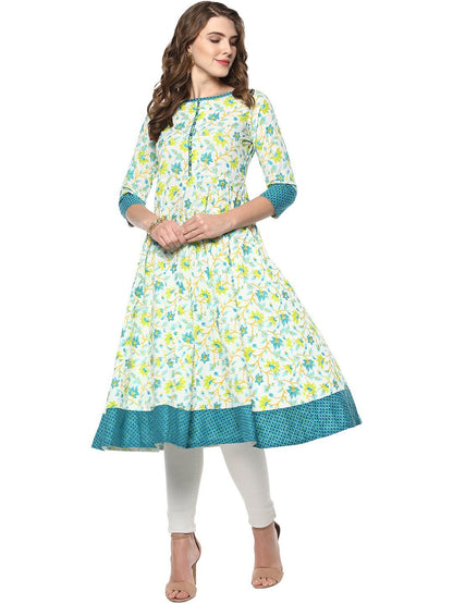 Women's Multicolor Cotton Kur