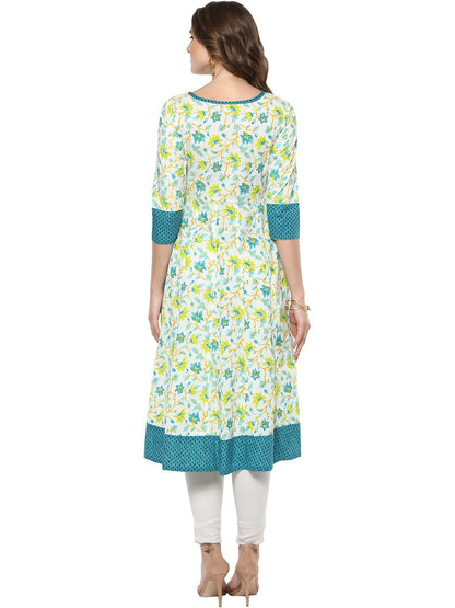 Women's Multicolor Cotton Kur
