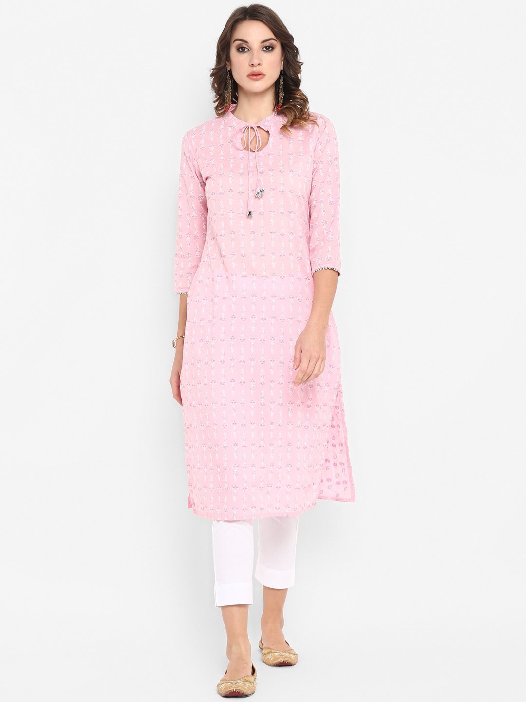 Women's Pink Cotton Kurta