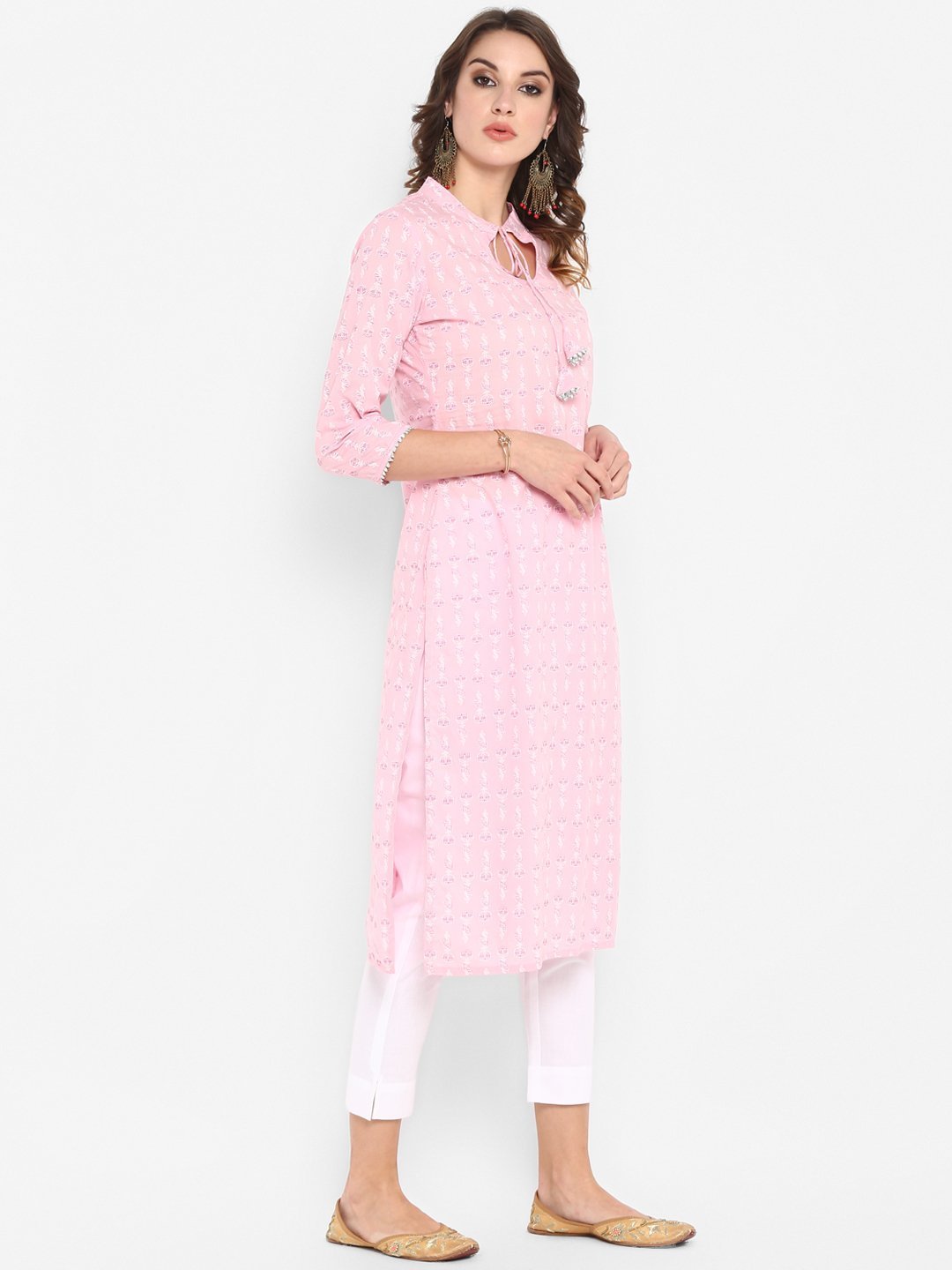 Women's Pink Cotton Kurta
