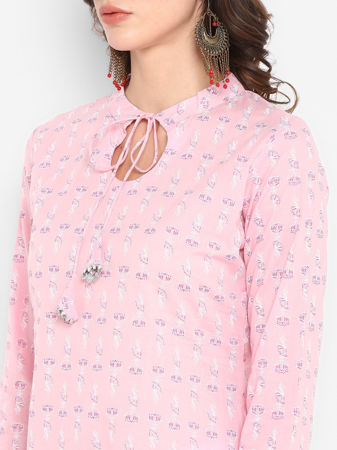 Women's Pink Cotton Kurta