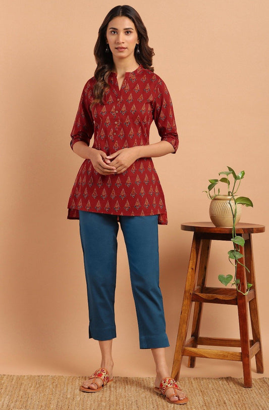 Women's Red Cotton Tun