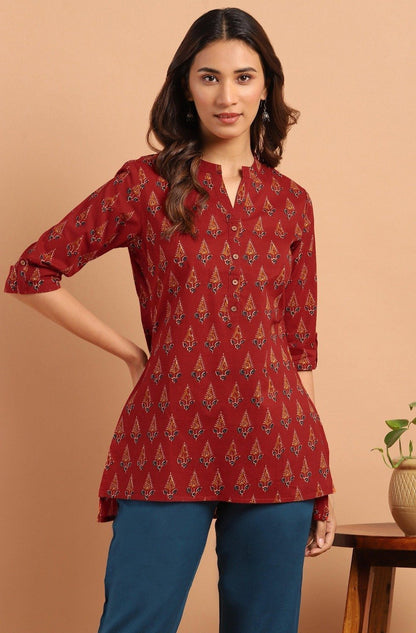 Women's Red Cotton Tun