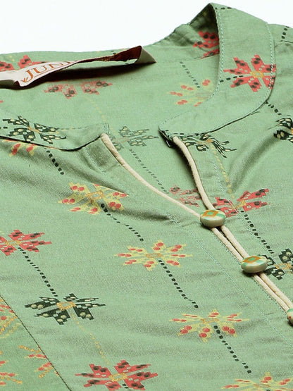 Women's Printed Straight Kurta Palazzo Dupatta Set