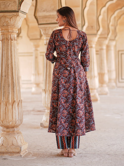 Women's Brown Cotton Kurta