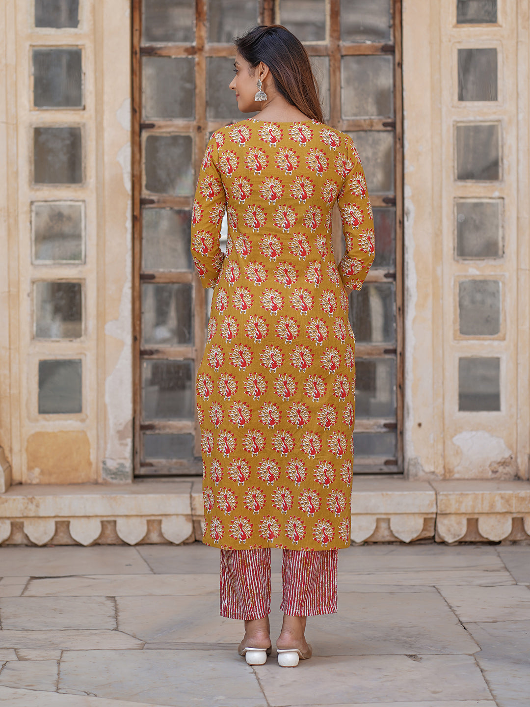 Women's Mustard Cotton Kurta
