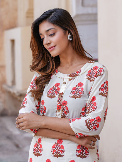 Women's White Cotton Kurta