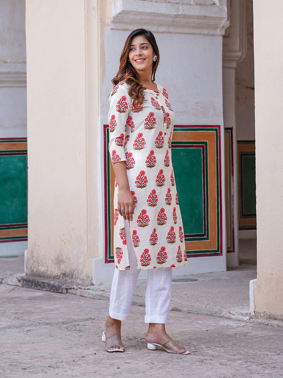 Women's White Cotton Kurta