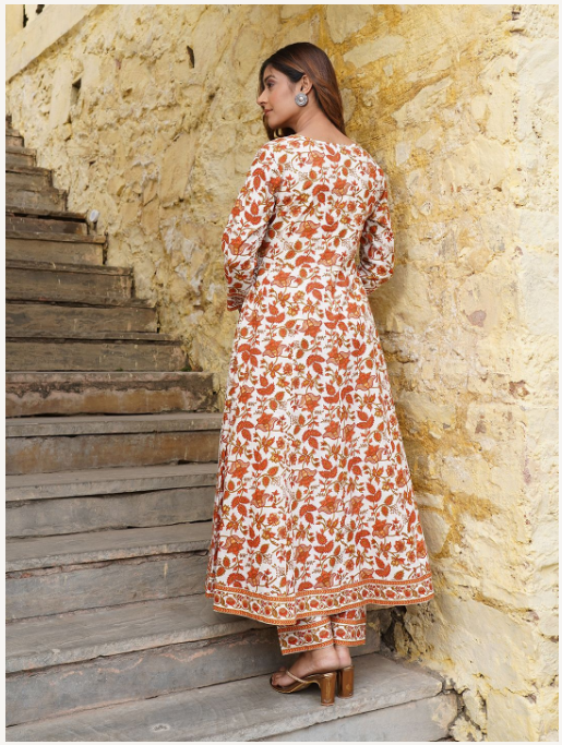 Women's Off White Cotton Kurta Set
