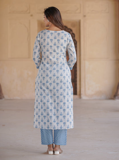 Women's White Cotton Kurta