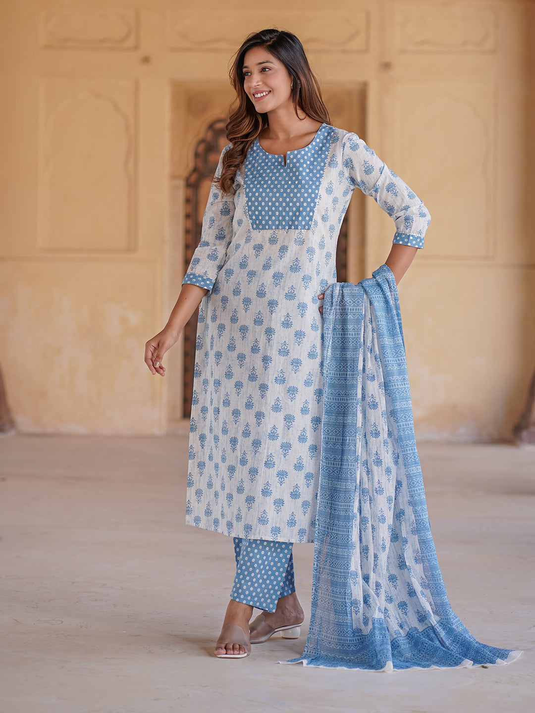 Women's White Cotton Kurta