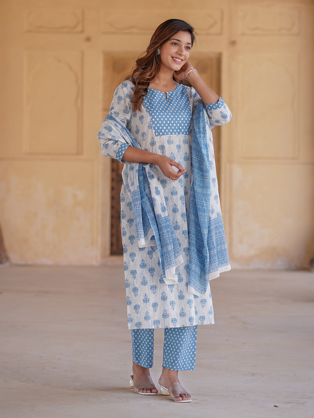 Women's White Cotton Kurta