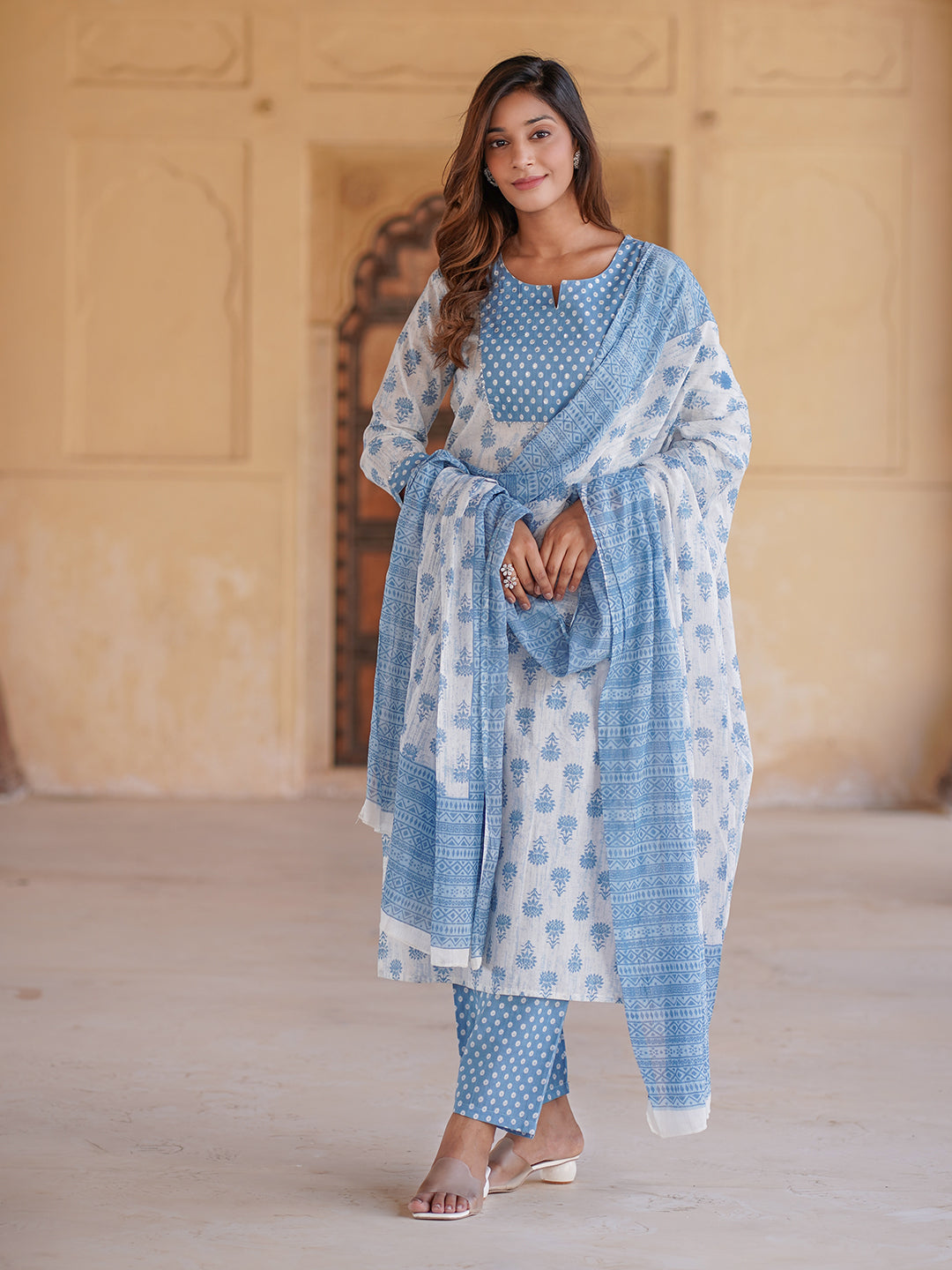 Women's White Cotton Kurta