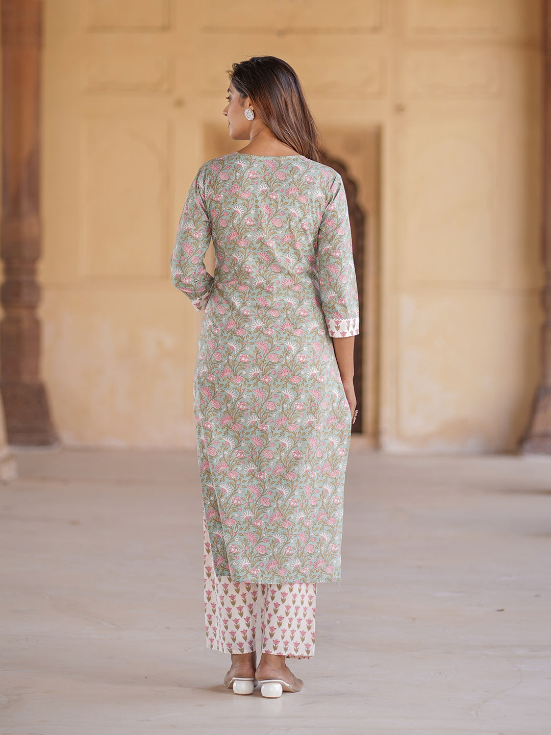 Women's Green Cotton Kurta