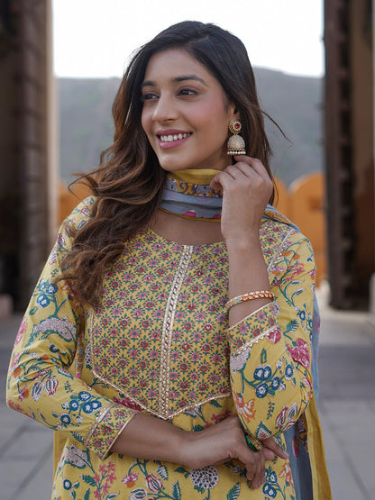 Women's Yellow Cotton Kurta