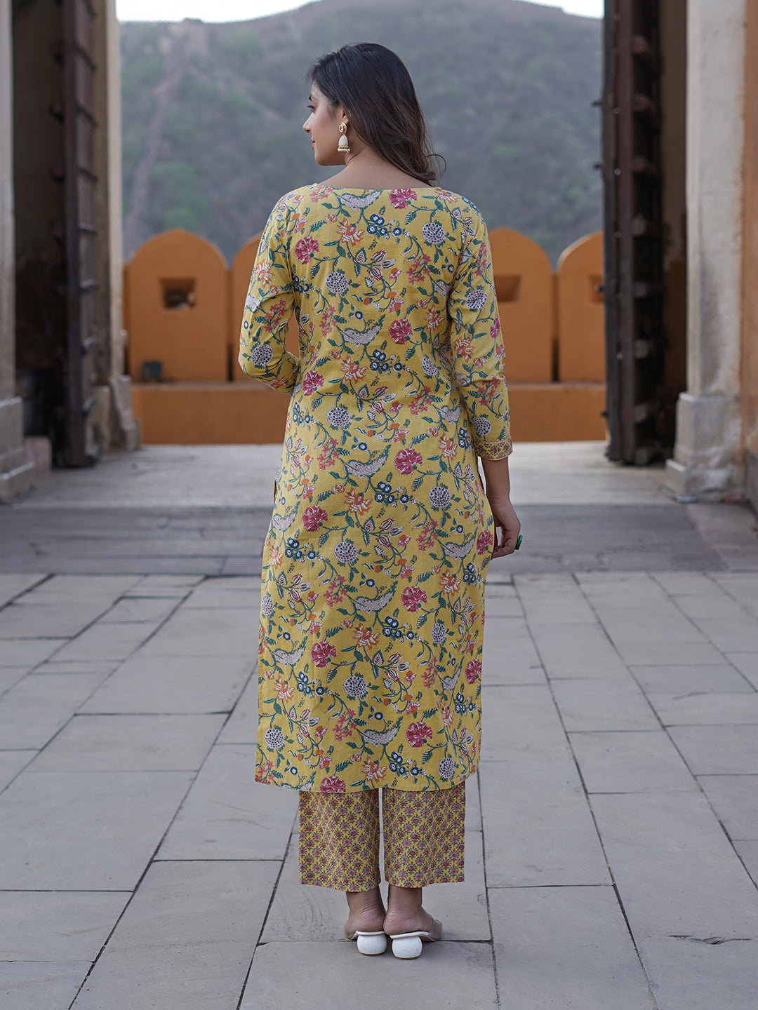 Women's Yellow Cotton Kurta