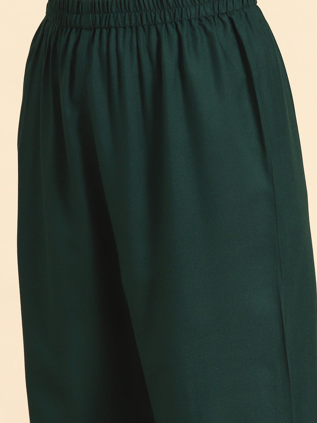 Women's Green Embroidered Straight Kurta With Palazzo And Net Dupatta