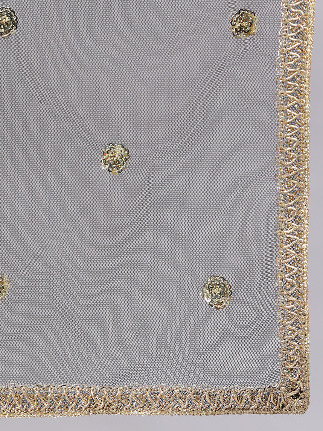 Women's Black Embroidered Flared Kurta With Trouser And Net Dupatta