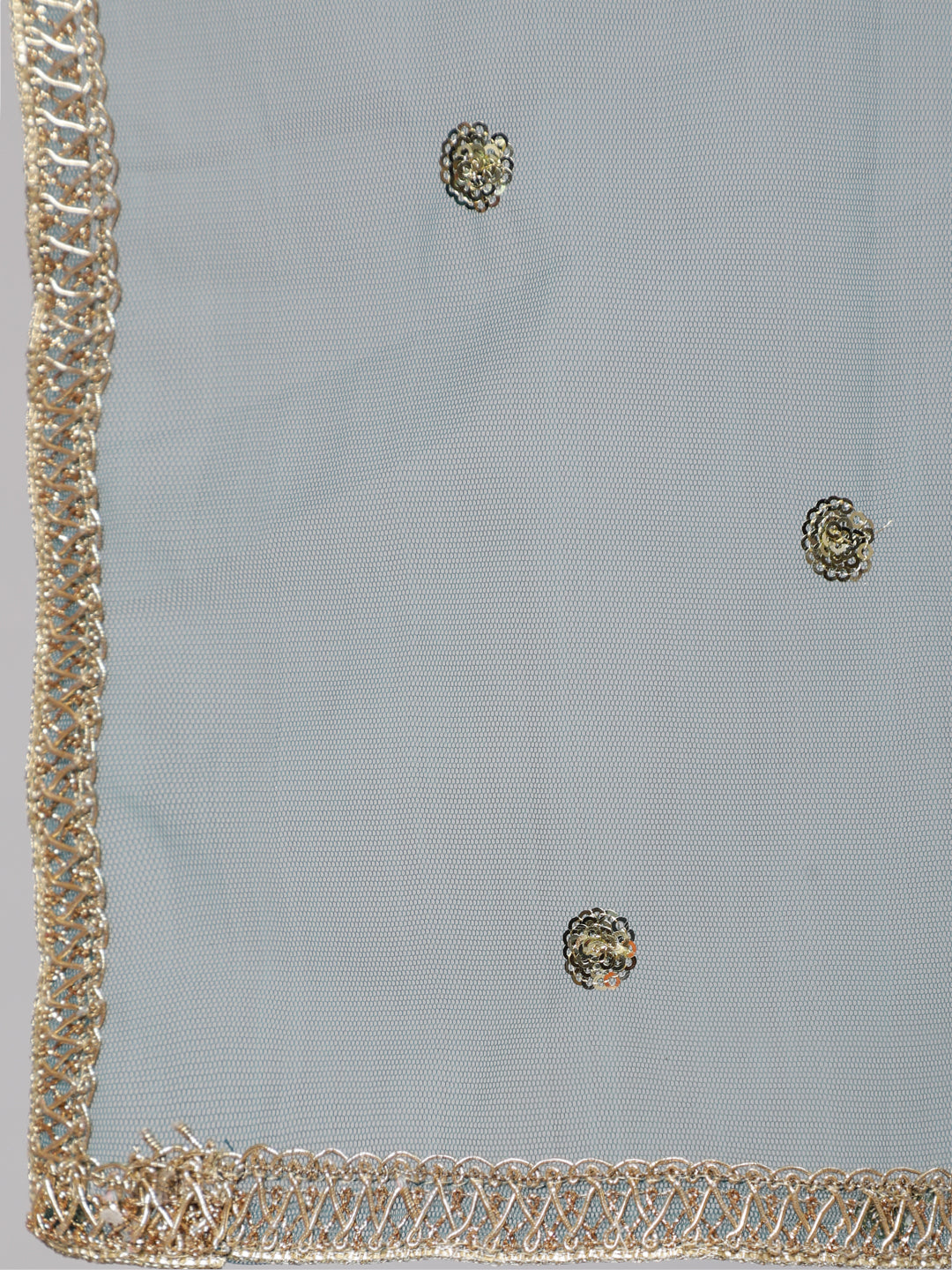 Women's Green Embroidered Straight Kurta With Trouser And Net Dupatta