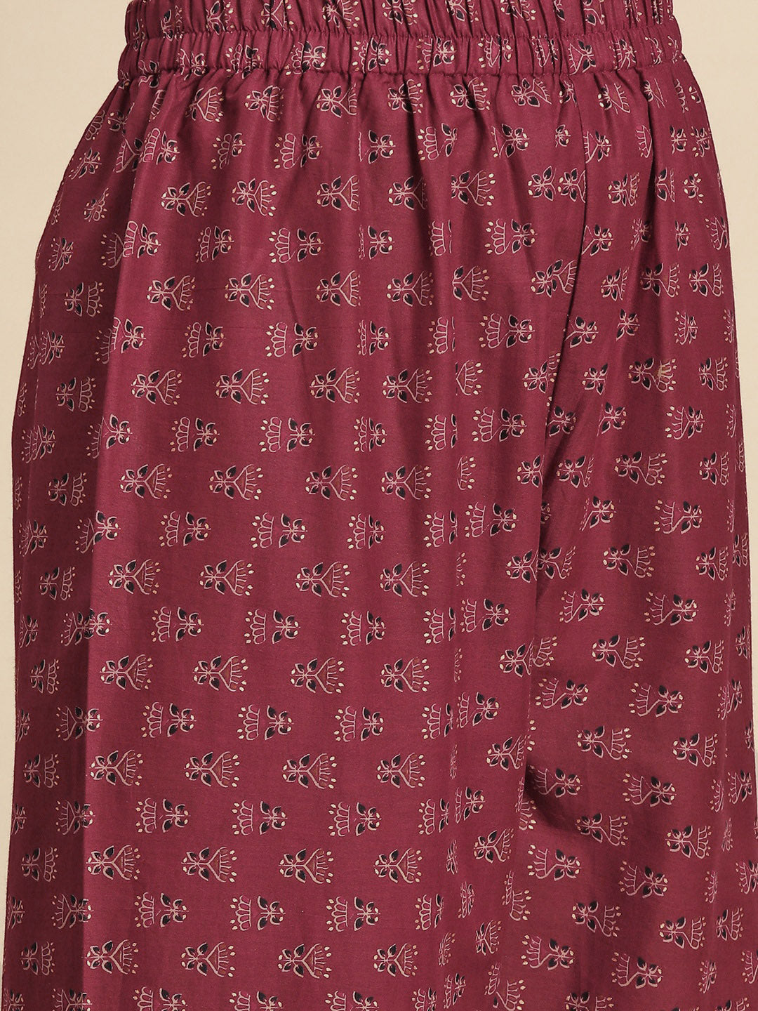 Women's Burgundy Embroidered Straight Kurta With Palazzo And Net Dupatta