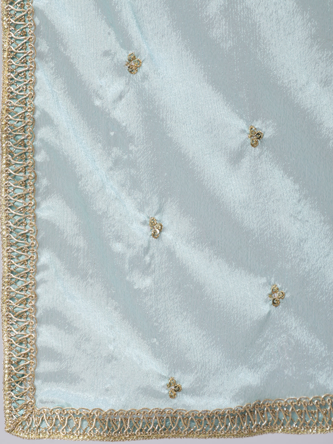 Women's Blue Embroidered Straight Kurta With Trouser And Dupatta